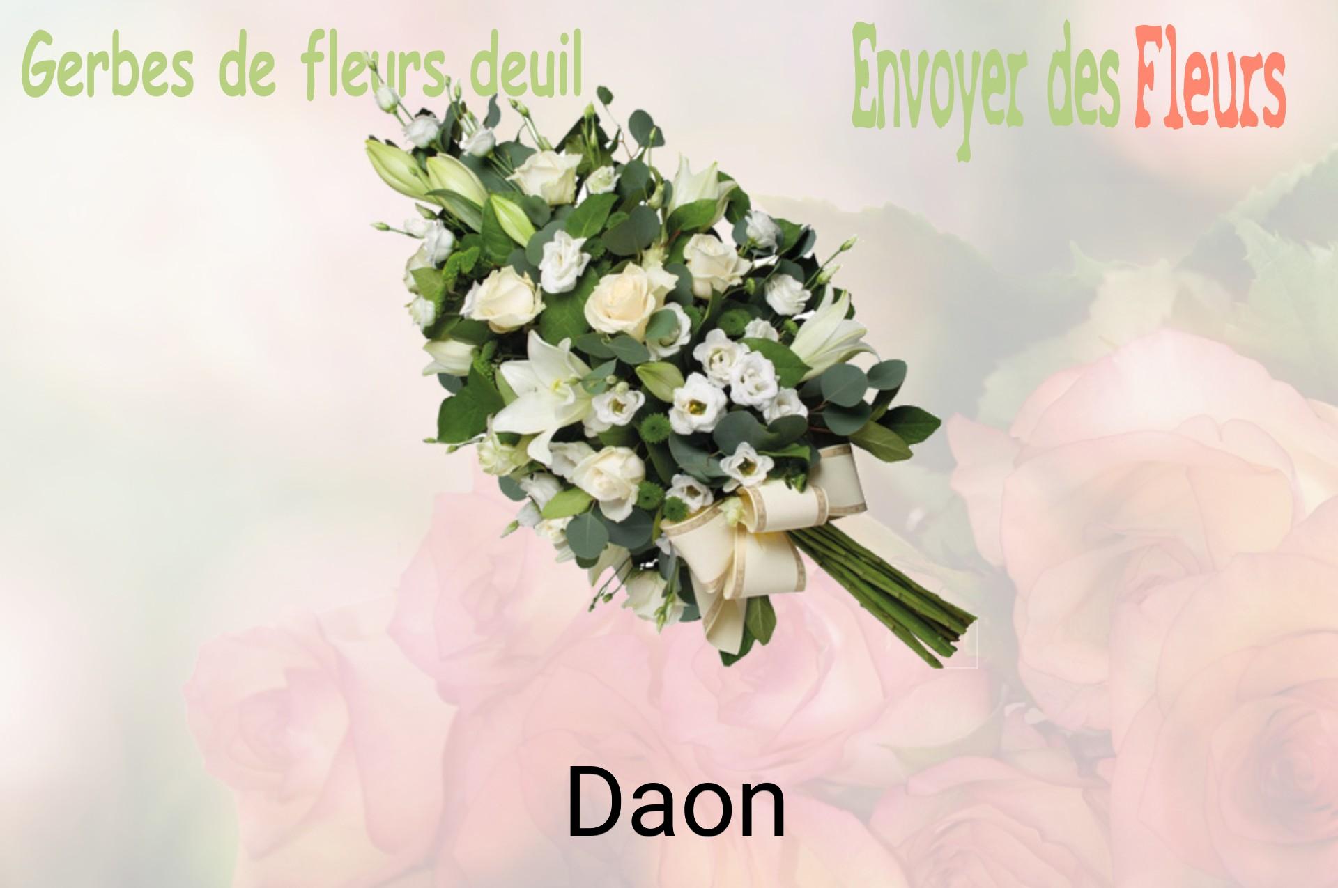 Gerbe de fleurs de deuil livrée à Daon